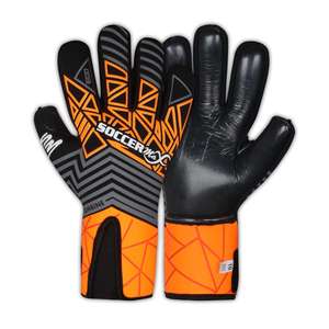Gants de gardien de but de football hybrides en PVC noir pour adultes, équipement d'entraînement de protection des doigts - Product Image 2