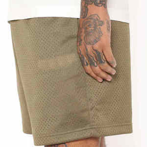 Shorts de basketball d'été pour hommes en maille fine, motif uni, toile respirante, pour l'entraînement sportif, la remise en forme musculaire et la salle de sport - Product Image 5
