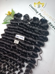 Super Wave Style Double Drawn Extensiones de trama de cabello crudo vietnamita Alta calidad Cabello de onda profunda Proveedor de confianza Precio al por mayor - Product Image 3