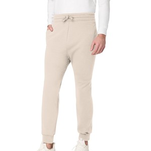 Men's <b>Trousers</b> Beige Canvas Sweatpants Elastic Drawstring Casual Joggers Straight Side Pockets Midweight Woven <b>Summer</b> - Product Image 6