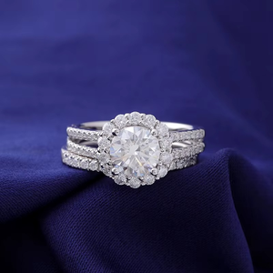 <b>925</b> Sterling <b>Silver</b> 14K Gold Moissanite Women's <b>Ring</b> Gold Engagement and Wedding <b>Ring</b> Set Certificate For Men And Women - Product Image 3
