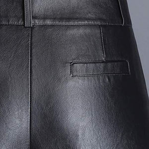 Pantalon en cuir pour femme, design personnalisé, haute qualité, nouveau style, hiver, devant plat, tissu toile, pantalon en cuir pour femme - Product Image 6
