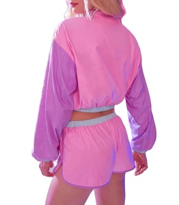 Conjunto Corto Cortavientos Personalizado de 2 Piezas, Chándal de Nailon con Cremallera, Chaqueta con Capucha, Transpirable, Informal, Deportivo, para Correr, Chándal Atlético - Product Image 6