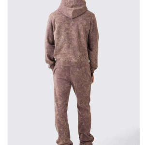 Nouvel ensemble de survêtement pour homme, tendance, délavé à l'acide, épais, respirant, 100 % coton, style streetwear, offre spéciale pour l'hiver - Product Image 4