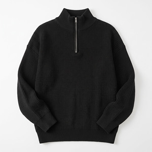 Men's 100% Wool Mandarin Collar Cardigan Full Sleeve Solid Color Anti-Pilling Winter Knit <b>Sweater</b> Regular Fit - Product Image 3
