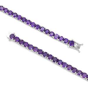 Sterling Silver Amethyst Tennis <b>Bracelet</b> Handmade Gemstone Jewelry Elegant Dainty <b>Bracelet</b> Gift For Women - Product Image 6