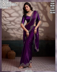 Zahira purple Drape <b>saree</b> - Product Image 6
