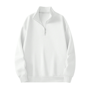 Sudadera unisex con media cremallera, cuello alto, manga larga, cálida, de forro polar, informal, con puños y dobladillo acanalados, para deportes al aire libre. - Product Image 1
