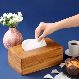 Boîte à mouchoirs en bois 100% naturel, 2 pièces de couleurs différentes, prix de gros pour votre maison et votre hôtel, accessoire décoratif de table - Product Image 5
