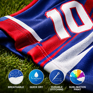 ชุดฟุตบอลทีมแบบกำหนดเองสำหรับโรงเรียนและลีก  แบบสั้น แห้งเร็ว ระบายอากาศได้ดี ผ้าโพลีเอสเตอร์ 100%  พร้อมสกรีนชื่อและหมายเลขผู้เล่น - Product Image 3