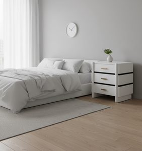 Modern Nightstand 3 Drawers Bed <b>Frame</b> Solid Mango Wood Eco-Friendly Handcrafted Premium Quality Custom Indoor - Product Image 3