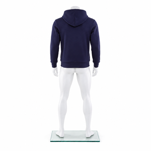 Sweat-shirt décontracté zippé à capuche pour homme, en molleton chaud doublé, couleur unie, pour l'automne, style transfrontalier - Product Image 3