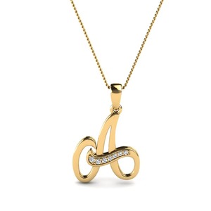 A <b>Letter</b> Pendant With 925 Silver Moissanite Round Diamond Prong Setting Classic Unisex <b>Charm</b> Gift Fashion Pendants & <b>Charm</b> - Product Image 1
