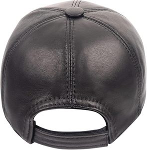 Casquette de baseball unisexe en cuir véritable à 5 panneaux - 100% cuir de mouton respirant et imperméable, durable, ajustable pour hommes et femmes - Product Image 4