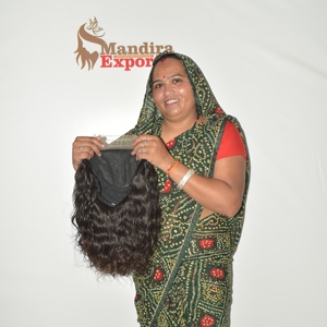 Extensions de cheveux humains Remy 100 % vierges à cuticules alignées, trame simple nouée à la main pour perruque HD, ondulée, noire, pour femme - Product Image 1