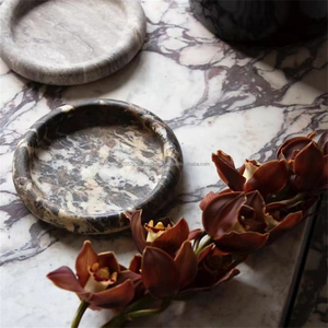 Encimera de mármol de lujo Breccia con bandejas de acento a juego Viola Calacatta Posavasos de piedra de mármol y mantel Individual Juego de 4 - Product Image 3