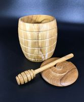 Pot à miel en bois d'acacia au design classique, capacité de 10 ml, chauffable, couvercle à rabat artisanal, logo personnalisé, couleur naturelle, multifonction