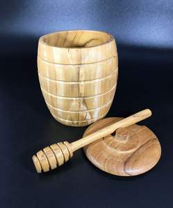 Tarro de Miel de Madera de Acacia de Diseño Clásico, Capacidad de 10 ml, Calentable, Tapa Abatible Hecha a Mano, Logotipo Personalizado, Color Natural, Hoteles, Bodas - Product Image 5