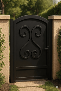 KHP Wrought Iron Garden Gate Contemporary Design Manual <b>Swing</b> Door Exterior Use Finished Surface Metal Entry Gate 1 Year - Product Image 2
