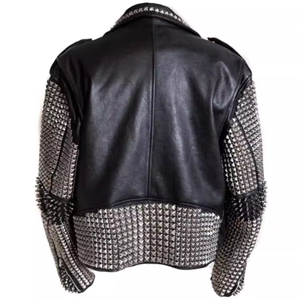 Rock Rivets Men's <b>Genuine</b> Leather Jacket with Stand Collar Front Logo Customizable High Quality Breathable Casual Autumn Jacket - Product Image 2