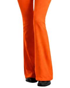 ชุดโยคะสองชิ้นสีส้มแบบกำหนดเองสำหรับผู้หญิง เสื้อครอปแบบมีซิปและกางเกงขาบานเอวสูง ผ้าสเตรช ชุดออกกำลังกาย ชุดฟิตเนส ผู้ผลิตตามสั่ง OEM - Product Image 5