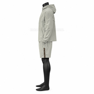 Ensemble de shorts en nylon pour hommes, vente en gros à faible MOQ, style streetwear, couleur unie - Product Image 5