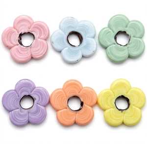 ลูกปัดแก้วทรงดอกไม้แบน 30 มม. 35 มม. 40 มม. 45 มม. 50 มม. |   ลูกปัดดอกเดซี่สีพาสเทล รูใหญ่ ลูกปัดหลวมแบบเป็นชุด - Product Image 1