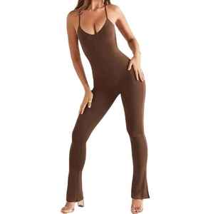 Mono de una pieza sin espalda para mujer, ideal para gimnasio, fitness y yoga, venta al por mayor - Product Image 5