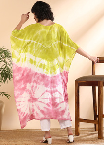 High Quality Designer Rayon <b>Kaftan</b> Tie Dyed <b>Summer</b> Daily Wear Regular Fit Sweetheart neck at Best Price by Supplier - Product Image 5