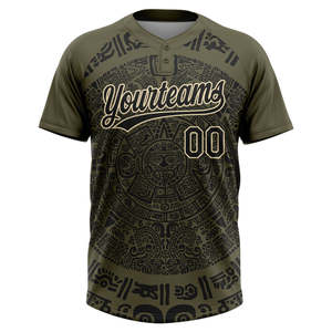 Maillot de baseball personnalisé à imprimé aztèque, col en V, manches courtes, imprimé par transfert thermique, nom et numéro personnalisés, unisexe, adulte, anti-humidité - Product Image 2