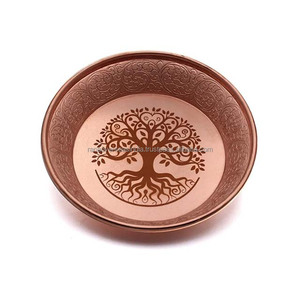 Cuenco de oferta de cobre puro más vendido con tema de árbol Quemador de incienso de altar de calidad premium y plato de oferta a precios asequibles - Product Image 6