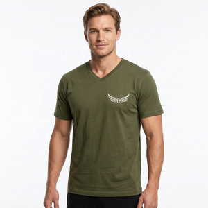 Men's <b>Green</b> O-Neck <b>T</b>-<b>Shirt</b> Short Sleeve 100% Cotton Woven Quick Dry Breathable Eco-Friendly Casual Regular Fit - Product Image 5