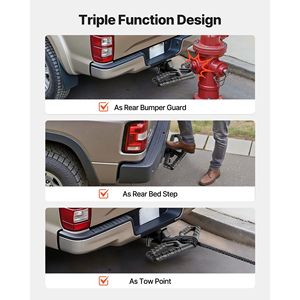 Universal Rear Bumper Guard <b>Protector</b> Wide Non-Slip Tow Hitch <b>Step</b> for 2 Inch Receiver 350 LBS Load Cargo Control Accessories - Product Image 3