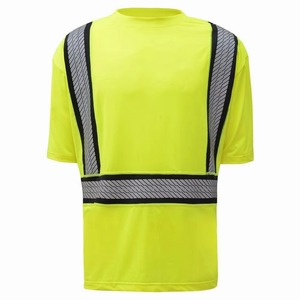 เสื้อยืดนิรภัยแบบสั่งทำพิเศษ OEM รุ่นใหม่ สำหรับทุกเพศ ระดับ Class 2 มองเห็นได้ชัดเจน ระบายอากาศได้ดี พร้อมไฟ LED กันน้ำ สะท้อนแสง แขนสั้น - Product Image 2