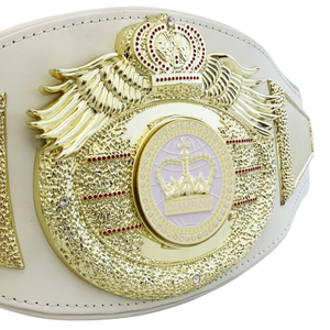 Ceinture de championnat blanche de haute qualité avec ailes et couronne plaquées or, ceintures de titre sportif de haute qualité - Product Image 3