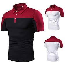Men's Two-Tone Color Block Polo Shirt | <b>Maroon</b> and White Contrast Short-Sleeve Polo | Slim-Fit Athletic Casual <b>Top</b> - Product Image 3