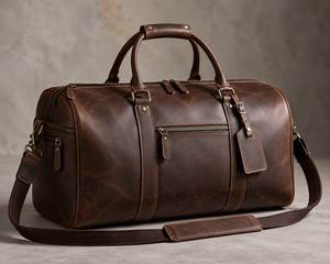 Elegante Bolsa de Viaje de Cuero Hecha a Mano con Cierres Premium para Hombres y Mujeres, Ideal para Viajes y Reuniones de Negocios - Product Image 5