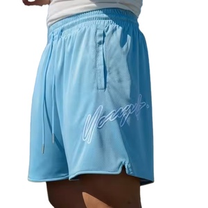 Pantalones cortos de malla de poliéster 100% de secado rápido ecológicos para hombre, estampado personalizado, patrón sólido, cintura elástica media tejida Digital - Product Image 4