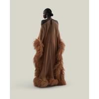 Robe de soirée élégante en coton, col en V, taille basse, longueur cheville, coupe trapèze, couleur unie, couleur personnalisable, respirante, séchage rapide