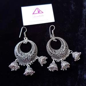 Gold Plated Drop Earrings with Zircon and Pearl in Classic Religious Design - Product Image 1