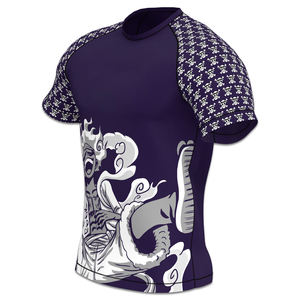 Rashguard BJJ respirant personnalisé à manches courtes, compression en polyester et élasthanne, imprimé numérique, MMA No Gi - Product Image 2