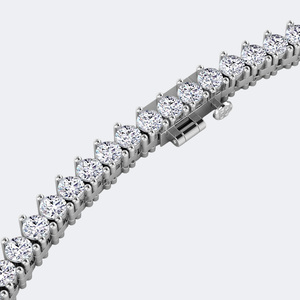 Collier tennis en or plaqué 10 carats avec diamants synthétiques de laboratoire taille brillant rond, 8,60 carats au total, certifié IGI - Product Image 2