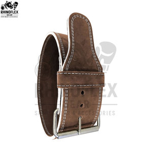 Cinturón de levantamiento de pesas de cuero de una sola hebilla, diseño personalizado, cinturón de levantamiento de potencia en cuero de dos colores, cinturón de una sola hebilla. - Product Image 2