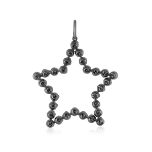 Natural Rose Cut Diamond Oxidized 925 <b>Silver</b> Star <b>Charm</b> Pendant Chain Necklace Fine Jewelry Wholesale - Product Image 5