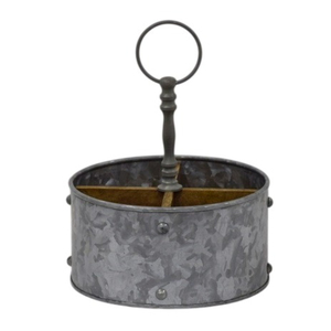 Organizador de utensilios de cocina de metal galvanizado premium con asa de madera para encimera y mesa de comedor - Product Image 2