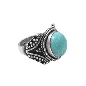 Anillo de plata de ley 925 con piedra turquesa, hermoso regalo para ella, joyería increíble, estilo bohemio vintage, unisex, para uso diario. - Product Image 4