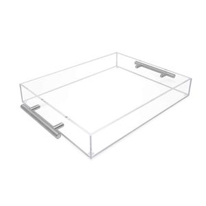 Plateau de service moderne en acrylique au design minimaliste élégant pour la présentation dans les chambres d'hôtel et sur les tables à manger - Product Image 5