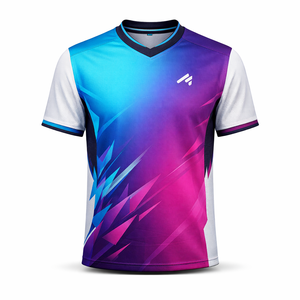 เสื้อแข่งอีสปอร์ตแบบซับลิเมชั่นสั่งทำ OEM สำหรับผู้ชาย แขนสั้น แห้งเร็ว คอวี ระบายอากาศ ป้องกันรังสียูวี ไล่เฉดสี ชุดทีม - Product Image 5
