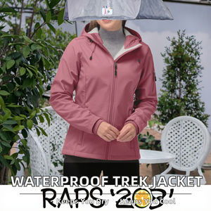 Chaqueta Softshell con Capucha para Mujer, Impermeable, Transpirable, Cortavientos, Ligera, Diseñada para Actividades al Aire Libre, Senderismo, Esquí, Color Liso - Product Image 2