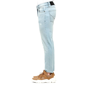 Jeans Rasgados Azul Claro para Hombre, Corte Slim Fit, Pantalones de Mezclilla Desgastados, Elásticos, Casuales, Ajustados, con Detalles Desgarrados - Product Image 5